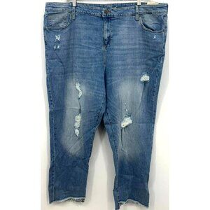 Universal Thread Denim Jeans 24 24W Blue Straight Distressed Stretch Women New